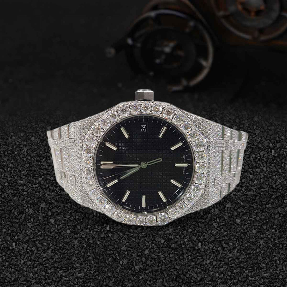 Moissanite Iced Out Audemars Piguet Watch for Men Bust Down Bling Jewelry