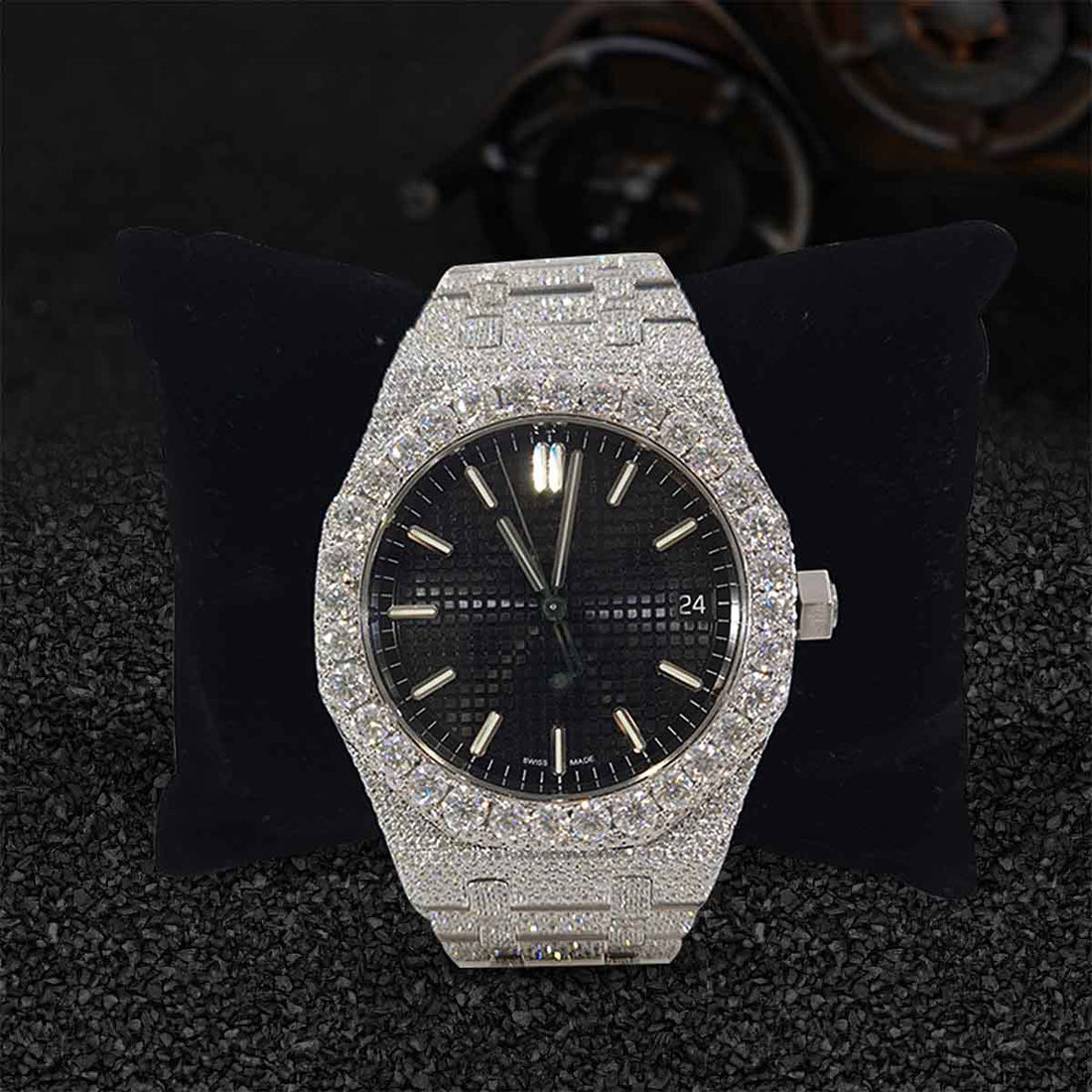 Moissanite Iced Out Audemars Piguet Watch for Men Bust Down Bling Jewelry