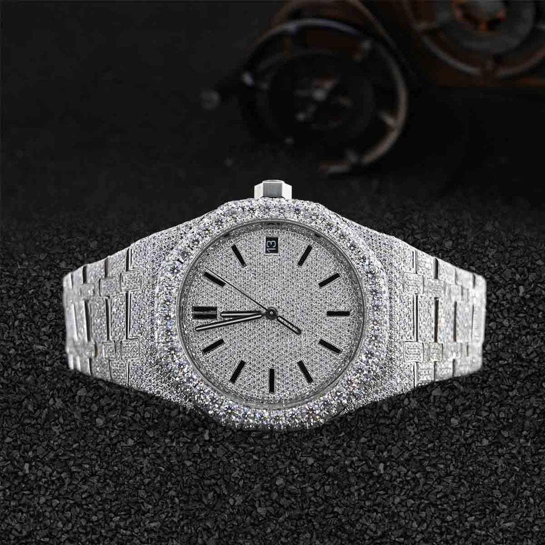 Audemars Piguet Iced Out Watch for Men Moissanite Bust Down Hip Hop Jewelry