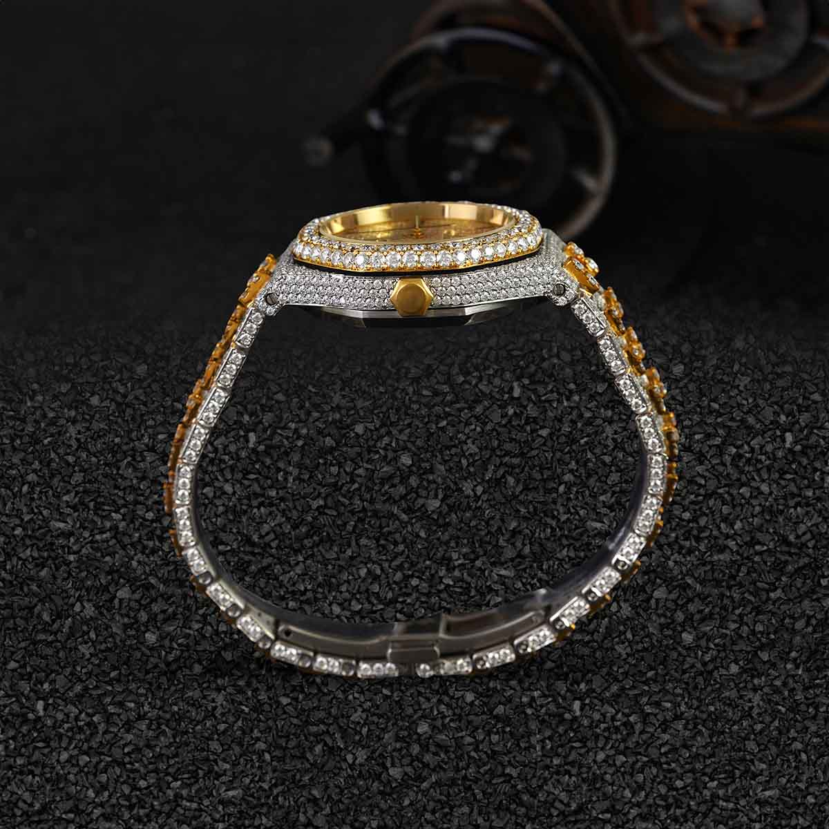 Iced Out Audemars Piguet Watch for Men Moissanite Bust Down Hip Hop Jewelry