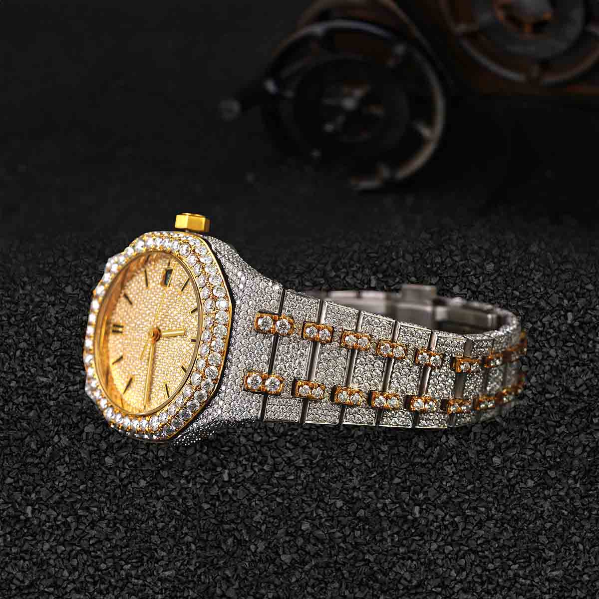 Iced Out Audemars Piguet Watch for Men Moissanite Bust Down Hip Hop Jewelry