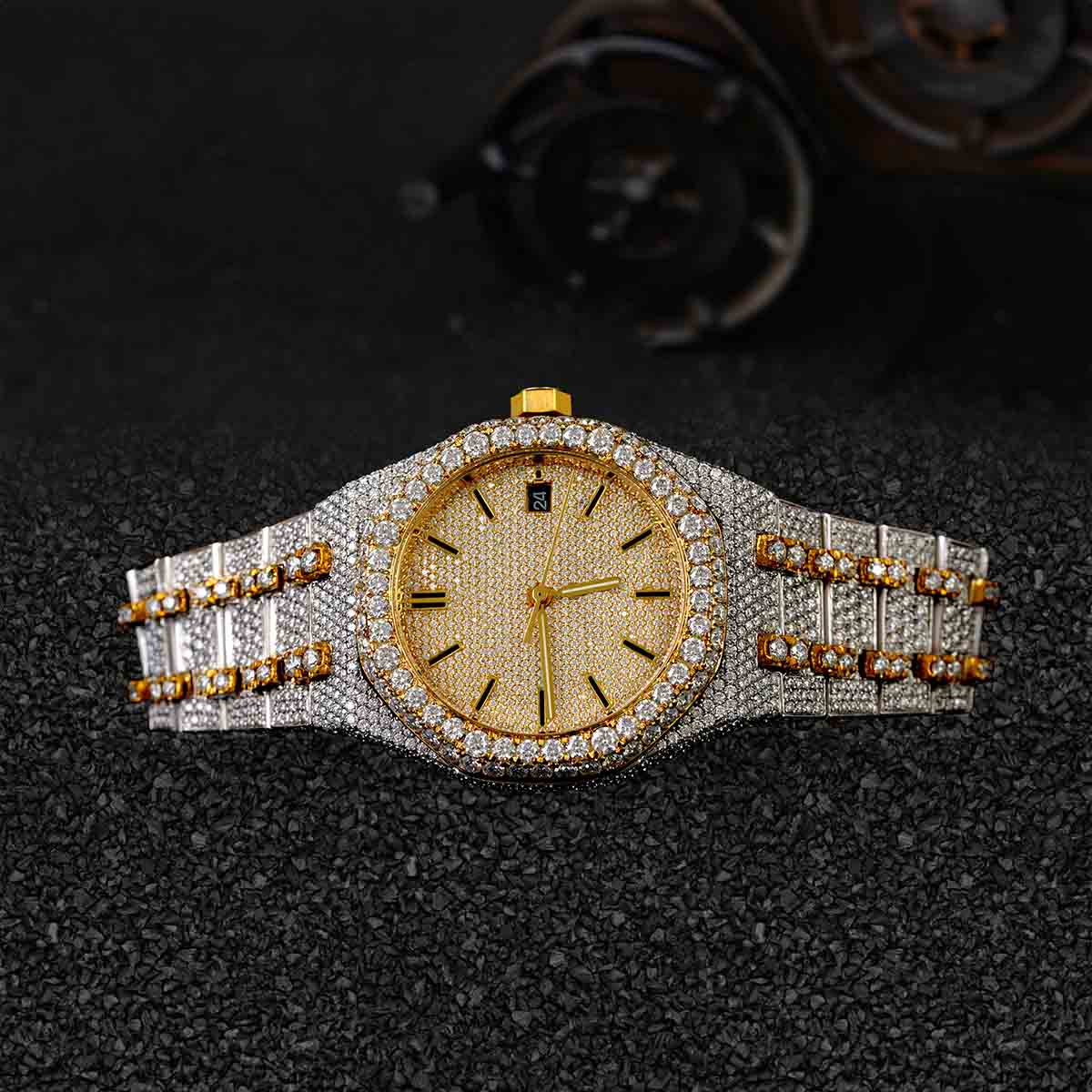 Iced Out Audemars Piguet Watch for Men Moissanite Bust Down Hip Hop Jewelry