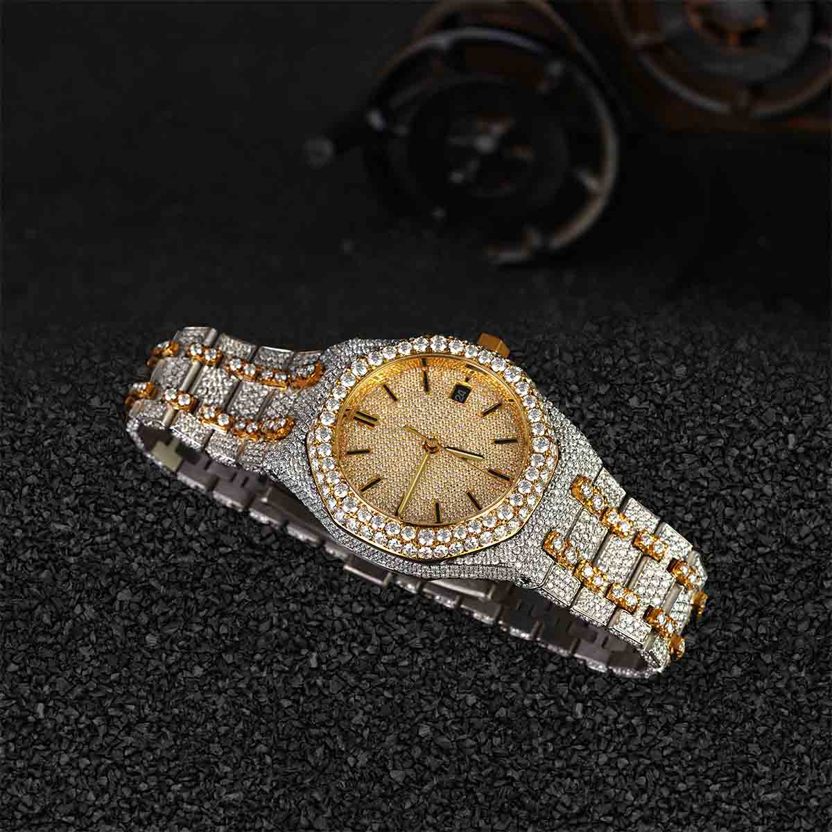 Iced Out Audemars Piguet Watch for Men Moissanite Bust Down Hip Hop Jewelry