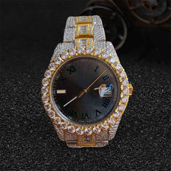 Branded Iced Out Watch VVS1 24TCW Moissanite 41mm Grey Dial