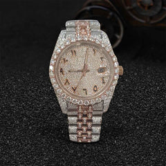 Moissanite Iced Out Watch for Women Jubilee Arabic 41mm Two Tone